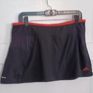 Adidas Climalite Womens Black Tennis Skort Activewear Coral Trim L